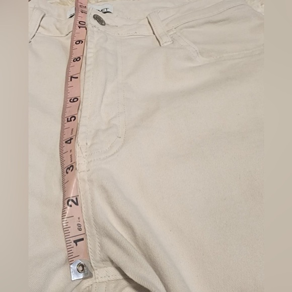 LOS ANGELES VERVET High-rise Straight Crop Stretch Cream Sz. 30x26 EUC - Picture 7 of 10